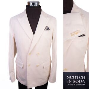 Scotch And Soda Double Breasted Sport Coat Jacket Blazer Sz L (42) Corduroy EUC